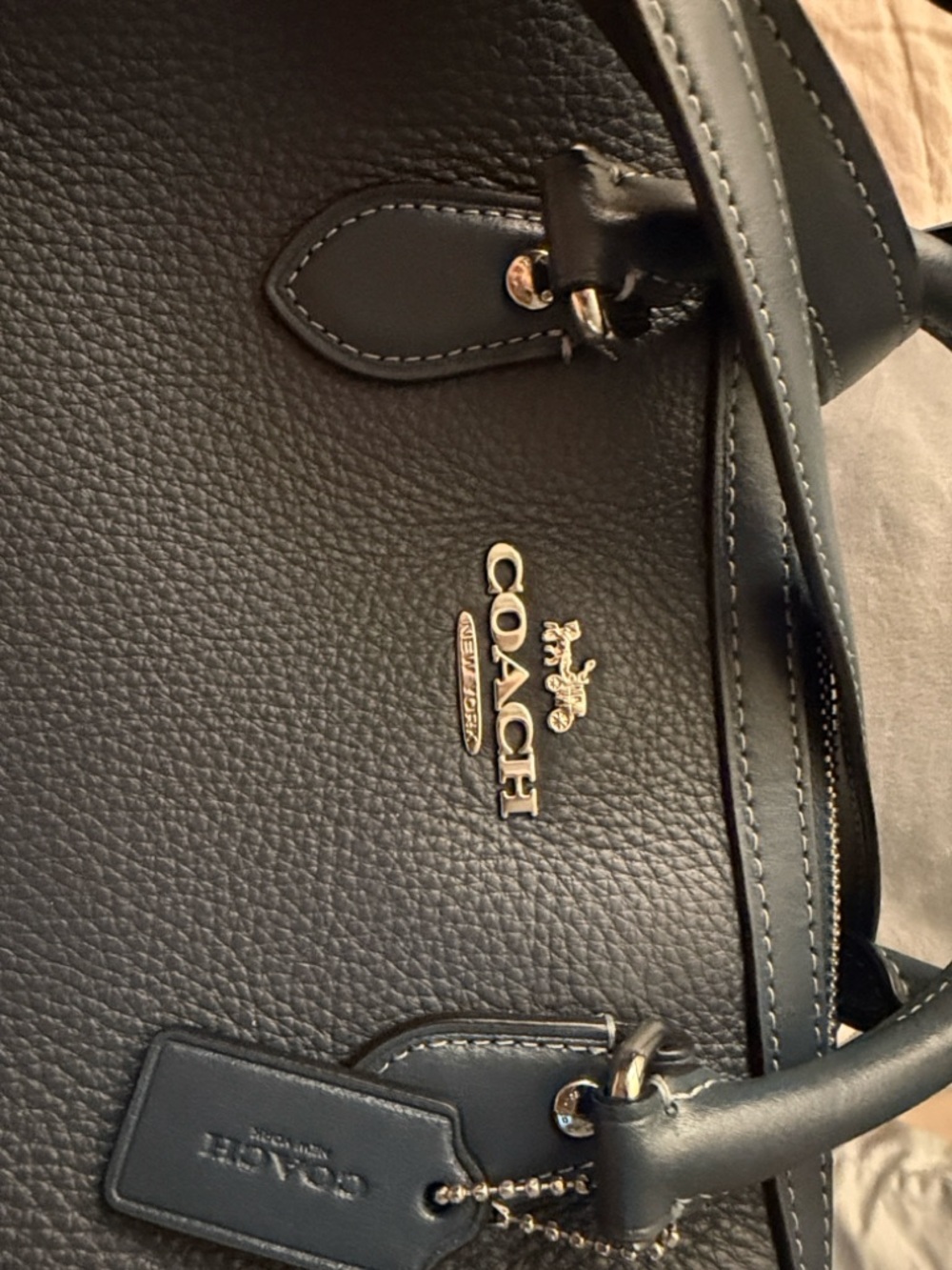 COACH Classic Navy Dome Satchel Handbag NWOT - Picture 2 of 10